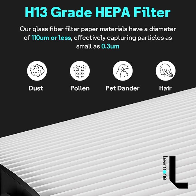 Leemone True HEPA+Carbon Filter 2-Pack Replacement