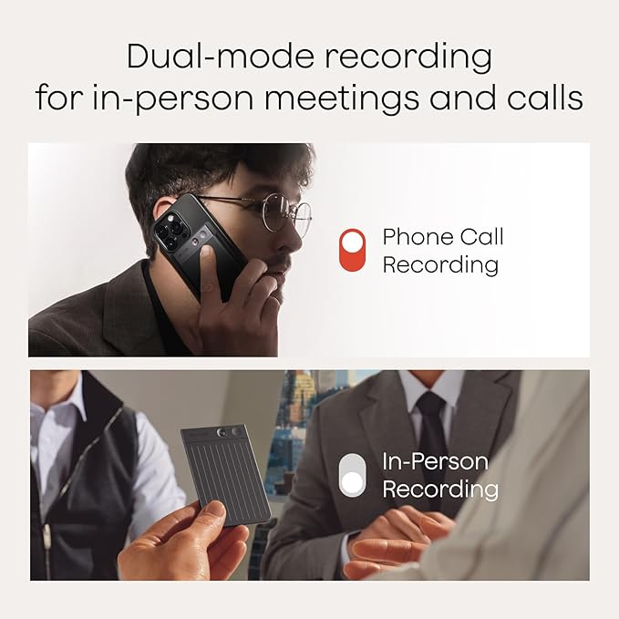 Plaud Note AI Voice Recorder, Voice Recorder w/Case, App Control, Transcribe &
