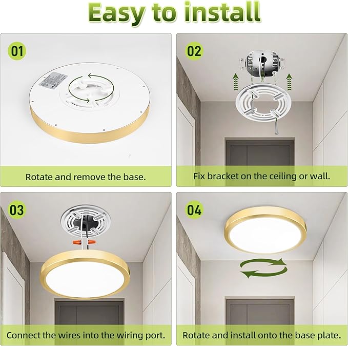 hykolity 2 Pack 9 Inch Selectable CCT LED Round Flat Panel Light, 18W 1800LM