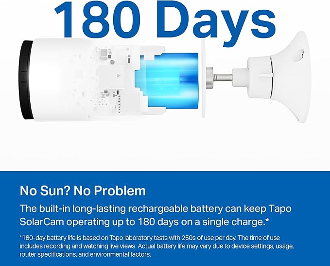 Tapo TP-Link SolarCam C402 Kit, Outdoor Battery Camera w/Solar Panel Base