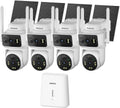 Solar Outdoor Security Camera, 4MP Dual-Lens Bullet Camera, Wireless 2.4G/5G WiFi, PIR Motion Alerts, Color Night Vision, 2-Way Audio, Alexa, IP66, 500GB Local Storage, No Subscription