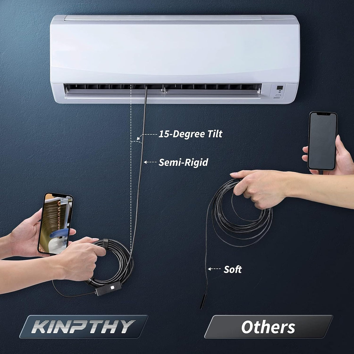 endoscope camera with light,1920p hd borescope tools with, close-up detail