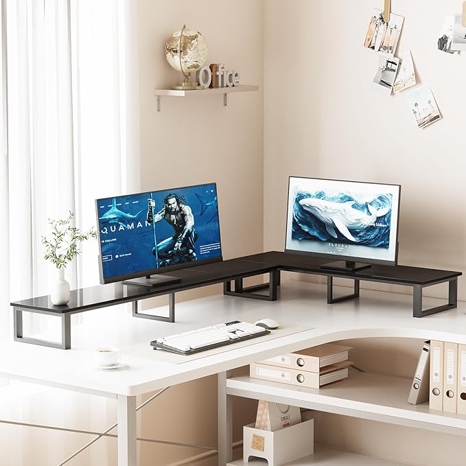 aboxoo 47" TV Riser with Light for 32-60 inch TV, TV Riser Stand Shelf