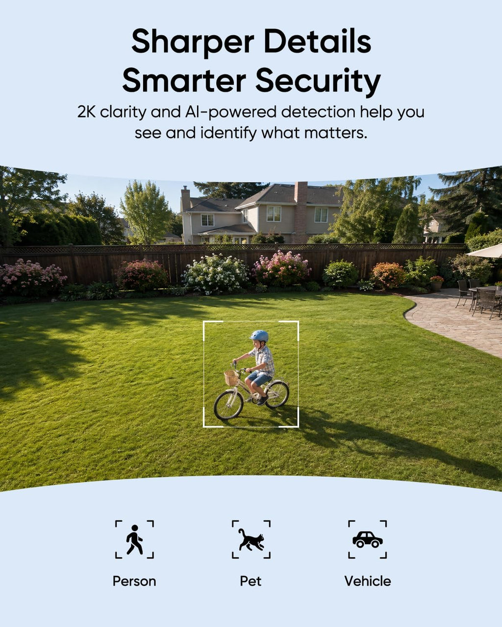 2k floodlight camera, 3000k hardwired smart security camera, side view