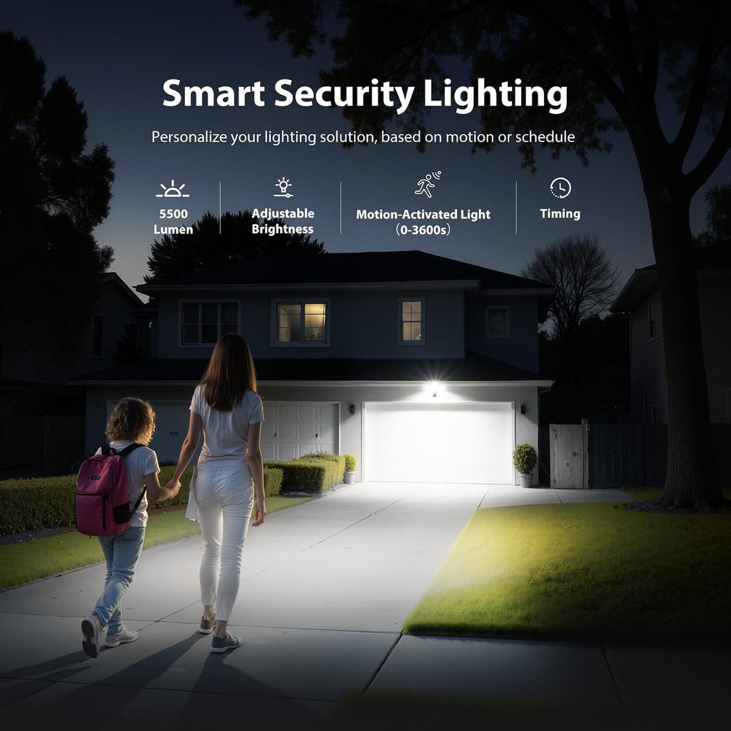 onforu hardwired floodlight camera outdoor, flood light security showing dimensions