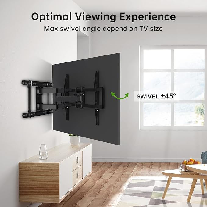 USX Mount Full Motion TV Wall Mount 42"-84" TVS, Fits 16" 18" or 24" Studs