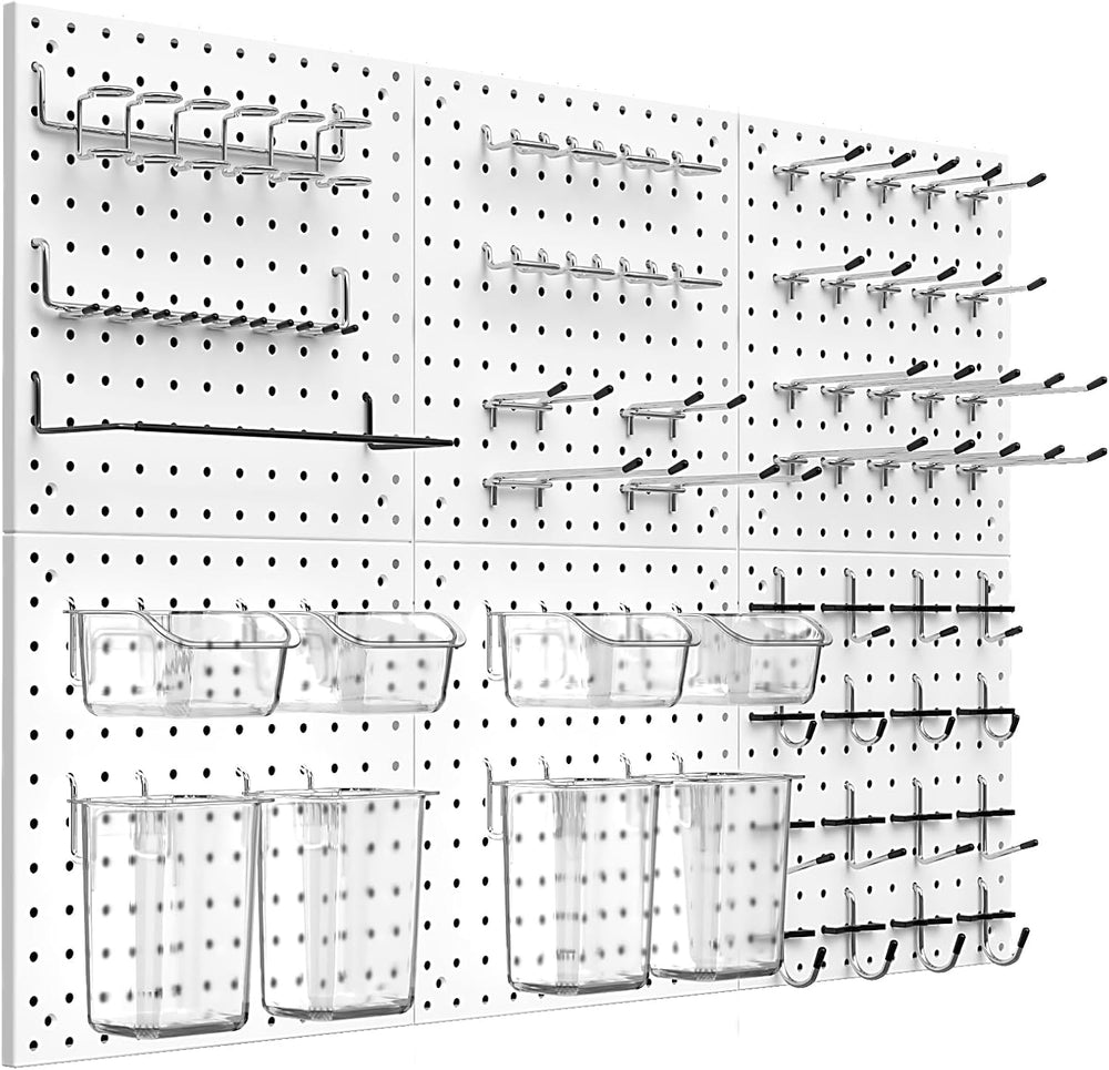 Peg Board Kit, Includes Pegboard and Accessories,with Hooks and Bins,Peg Boar...