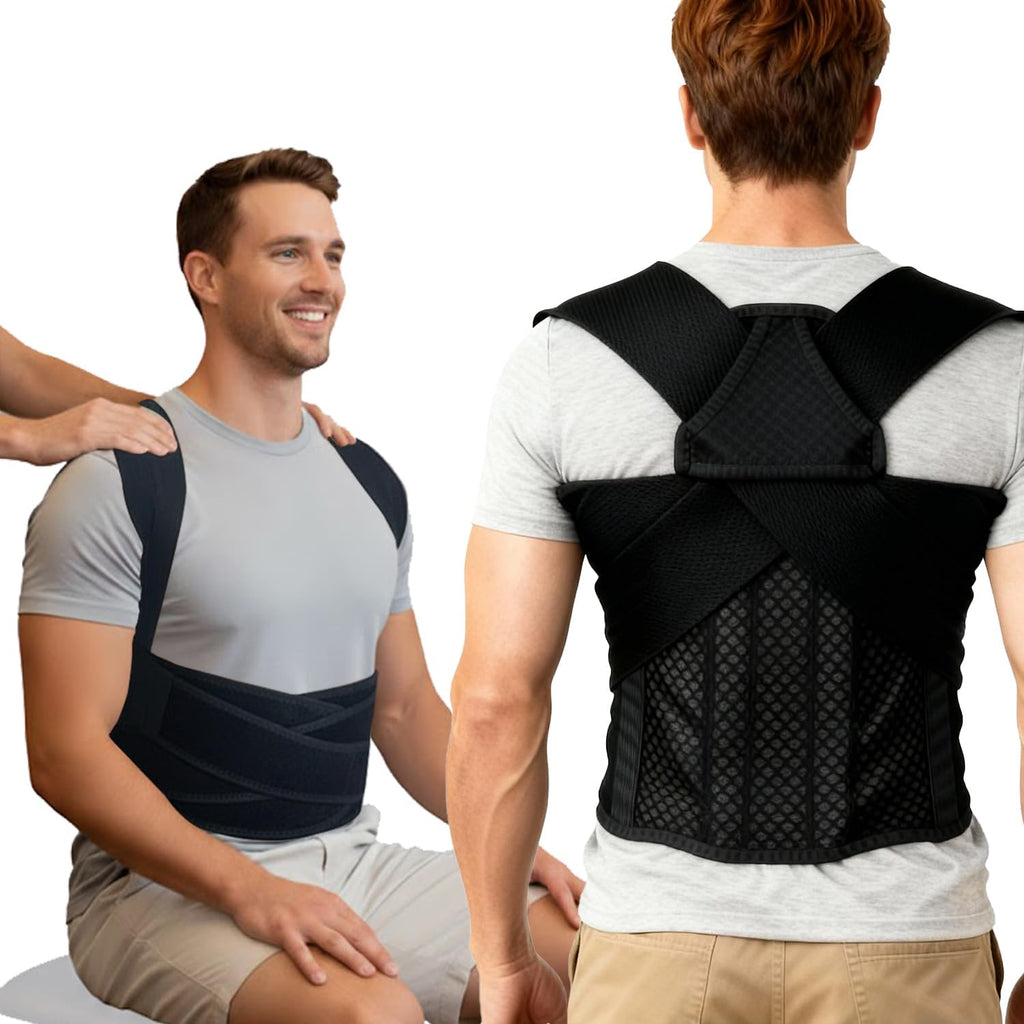 Back Posture Corrector Brace for Men & Women, Back-Anchored Shoulder Support