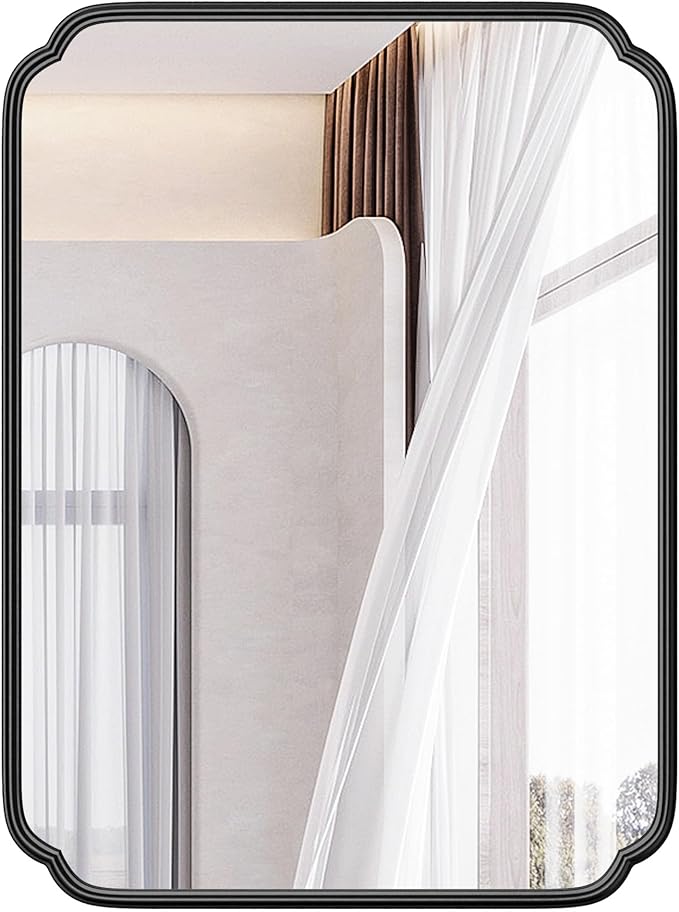 28"x36" Black Bathroom Mirror
