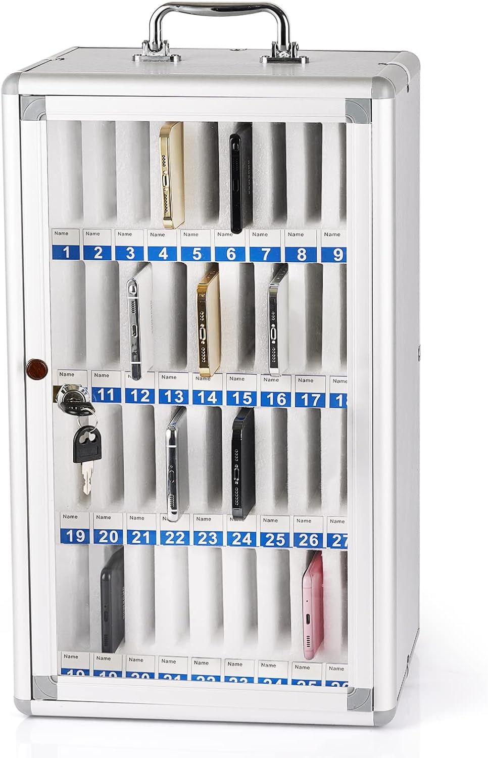 36 Slots Aluminum Alloy Cell Phone Locker, Phone Holder for Classroom