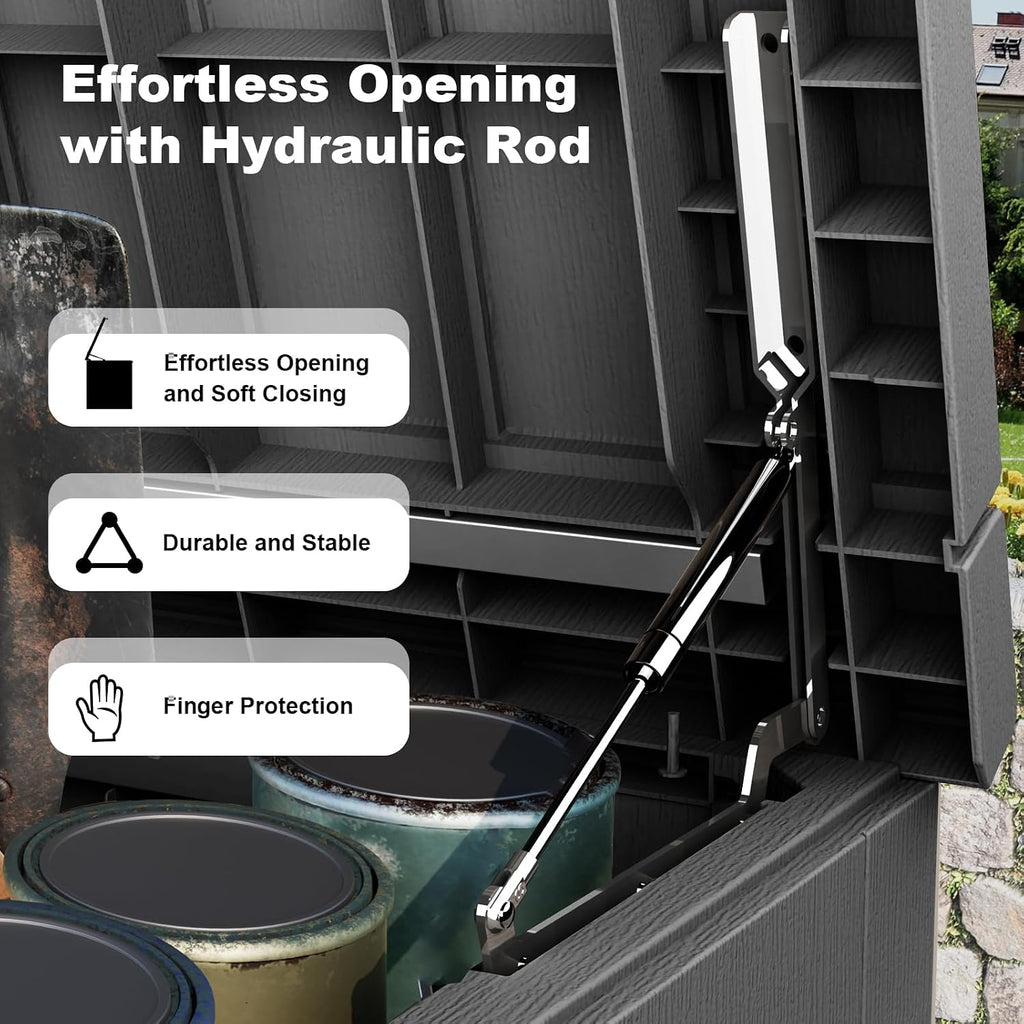 drato 280 gallon outdoor storage box waterproof, resin, close-up detail