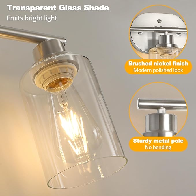 Unicozin Bathroom Light Fixtures, 5 Light Vanity Lights