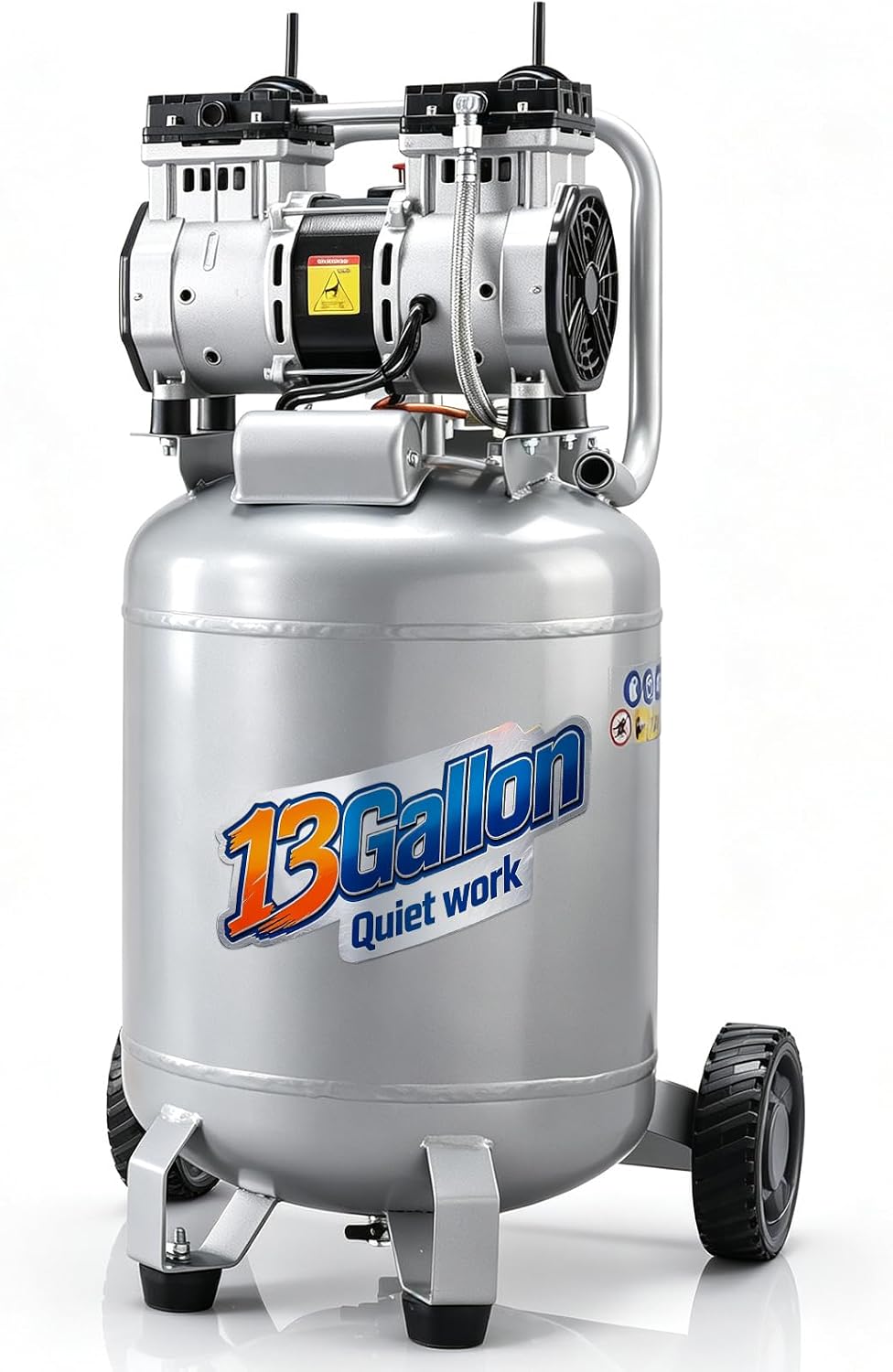 VEVOR 13-Gallon Air Compressor, 2HP, 4.6 SCFM@90PSI, Oil-Free Tank, 66dB Quie...