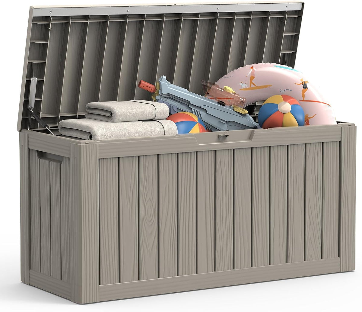 Outdoor Deck Storage Box, 90 Gallon Deck Box,Lockable Patio Storage Bench