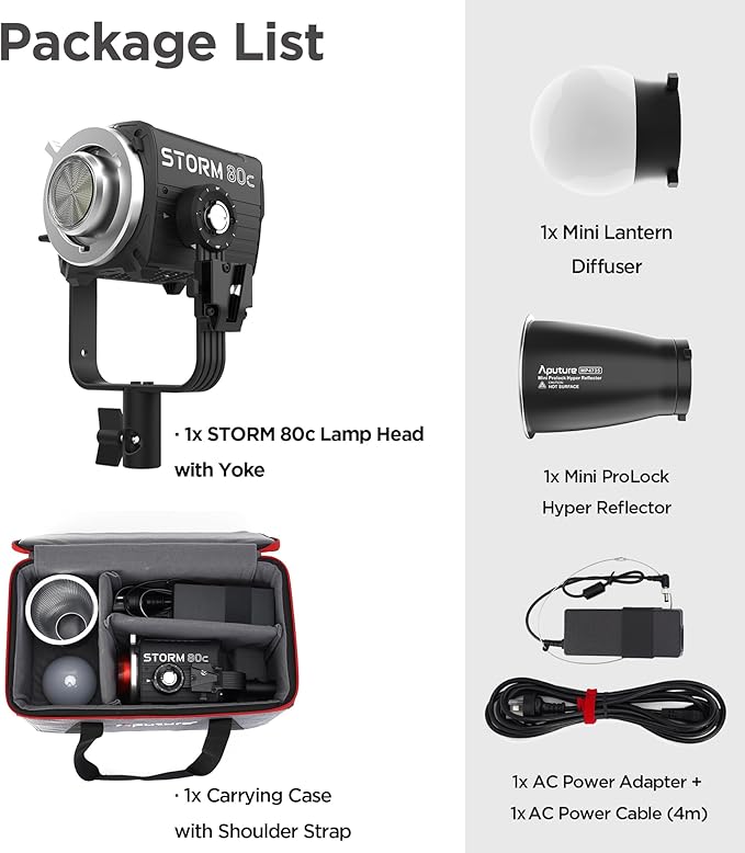 Aputure Storm 80c RGB LED Video Light - 80W Full-Color Point Source Fixture