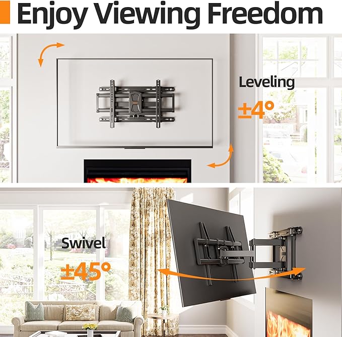 IWORKBORAD 42-86 '' Full Motion TV Wall Mount 24 Inch Studs, Heavy Duty TV