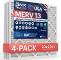 BNX TruFilter 20x20x1 MERV 13 AC Furnace Air Filter (4 Pack)