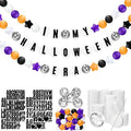 Giant Friendship Bracelet Garland Kit, DIY Birthday Banner with Letters Ball Jumbo Customizable Friendship Bracelet Decor for Halloween Christmas Wedding Party(Black, Orange, Purple)