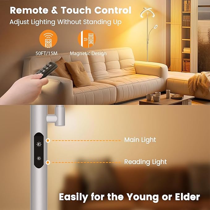 SIBRILLE 2-in-1 Dimmable Floor Lamp