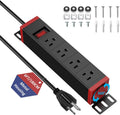 10 Inch Rack PDU Power Strip, 1U RackMount Surge Protector Power Strip with15A