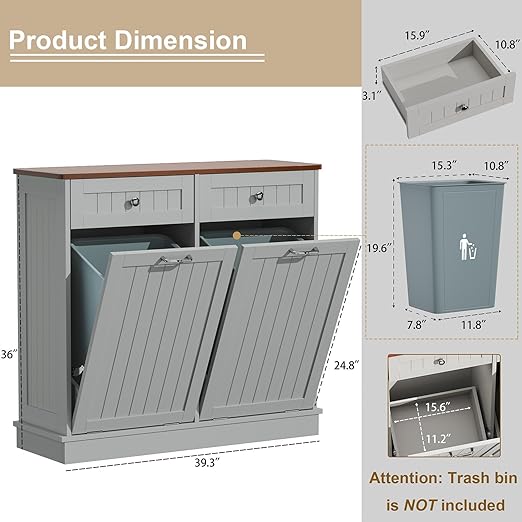 Tilt Out Trash Can Cabinet