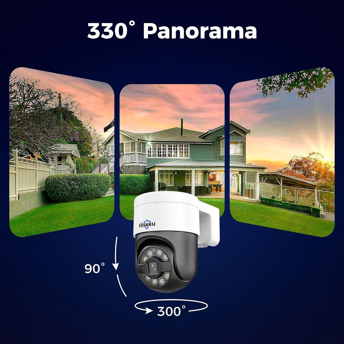 hiseeu 5mp poe ptz security camera outdoor with, close-up detail