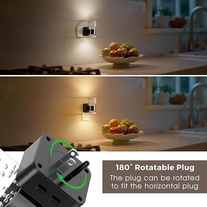L LOHAS LED Night Lights Plug into Wall 2 Pack, Dimmable Night Light