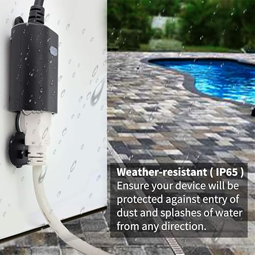 Minoston Outdoor Smart Plug, WiFi Outlet, IP65 Weatherproof, Compatible (2 Pack)