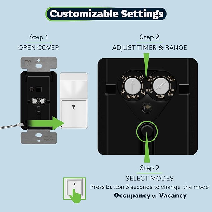 TOPGREENER Motion Sensor Switch, PIR Sensor (6 Pack)