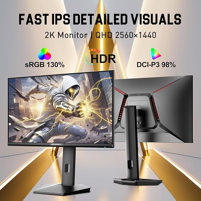 SANSUI 24.5 Inch QHD Gaming Monitor 300Hz, 1ms Fast IPS Computer Monitor