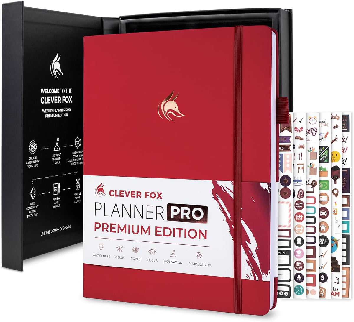 Clever Fox Planner Pro Premium – Luxurious Weekly & Monthly Planner