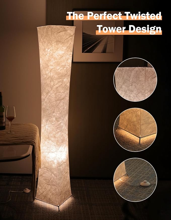 LEONC RGB+CCT Floor Lamp with Remote, 1800lm LED Tuya Smart 9W×2 Bulbs