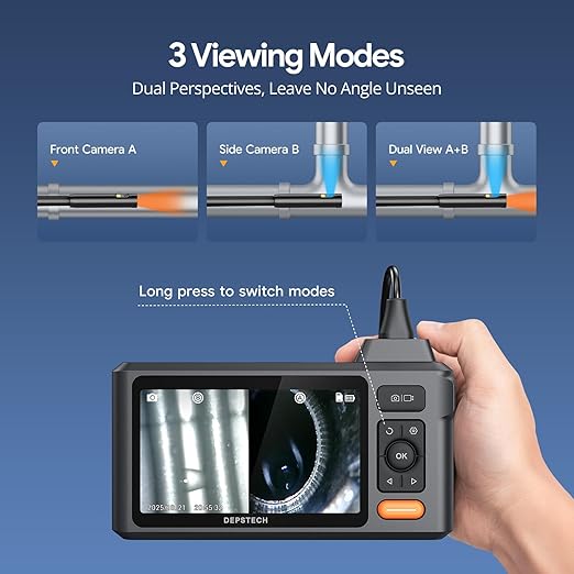 50FT Sewer Inspection Camera, DEPSTECH 1080P Dual Lens Endoscope
