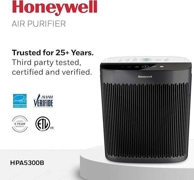 Honeywell HEPA Air Purifier for Home, 2423 Ft² Rooms in 1 hour, Air Quality
