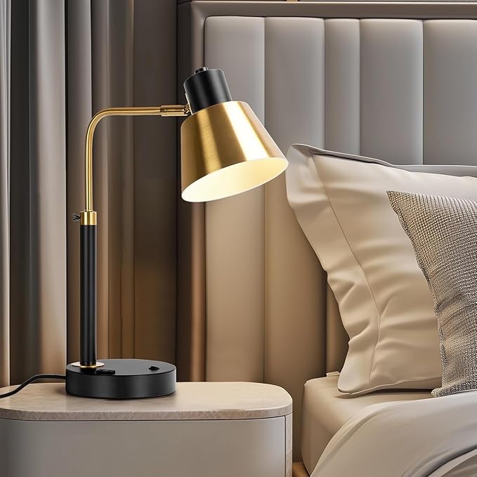 Starstrips Desk Lamp with Dual USB Charging Port, Heavy Duty Metal Task Light