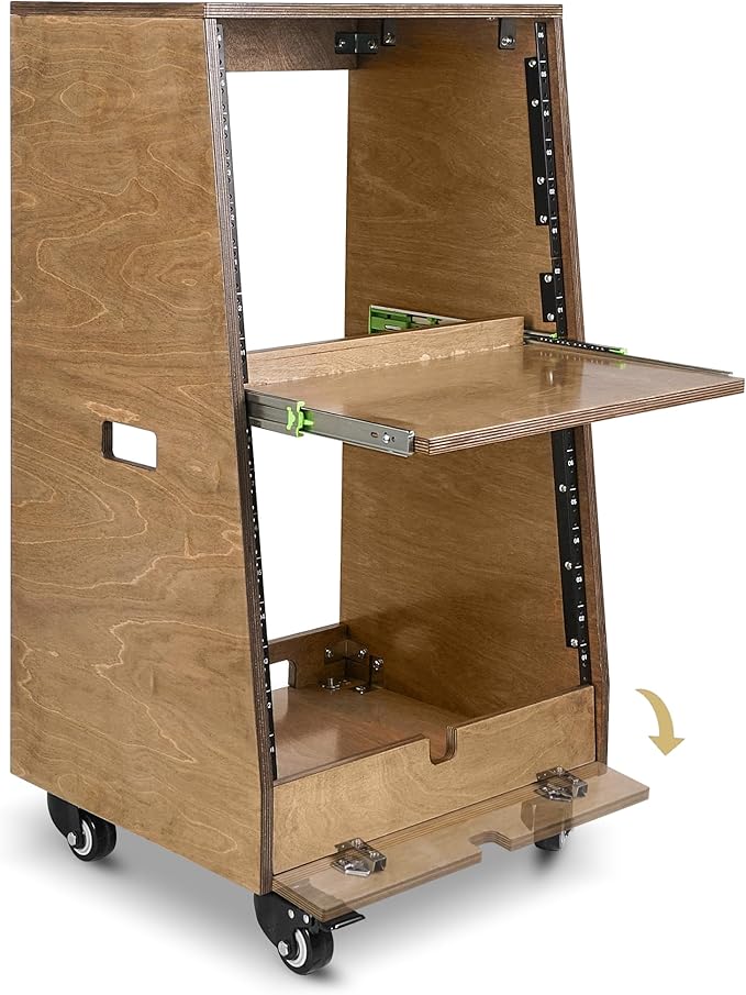 Sound Town DIY Slanted 16U Studio Rack,
