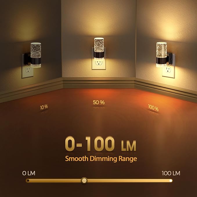 Briignite Night Light, Dimmable Night Lights Plug into Wall, LED Night Light