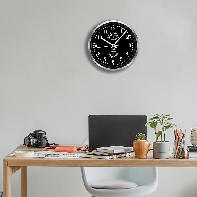 HITO 14 Inch Silent Wall Clock Battery Operated, Large Wall Clock