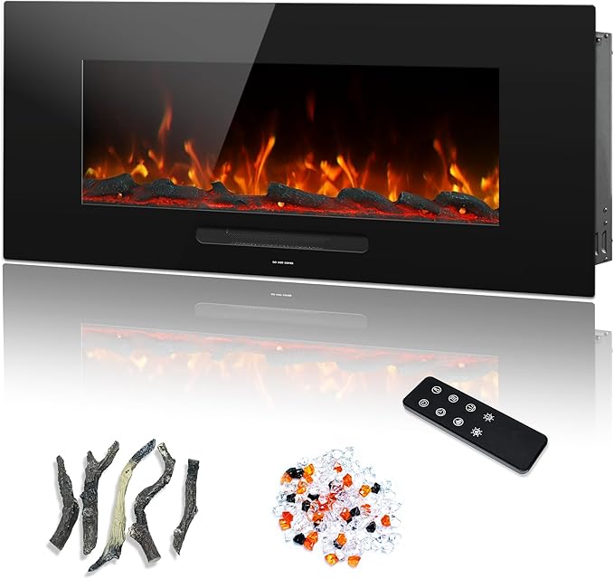 36" Electric Fireplace Inserts, Recessed & Wall Mounted Fireplace Heater