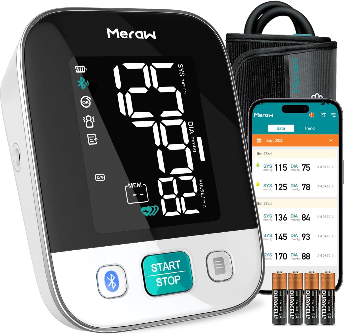 Meraw Blood Pressure Monitor Home Use, Blood Pressure Cuff Digital Arm