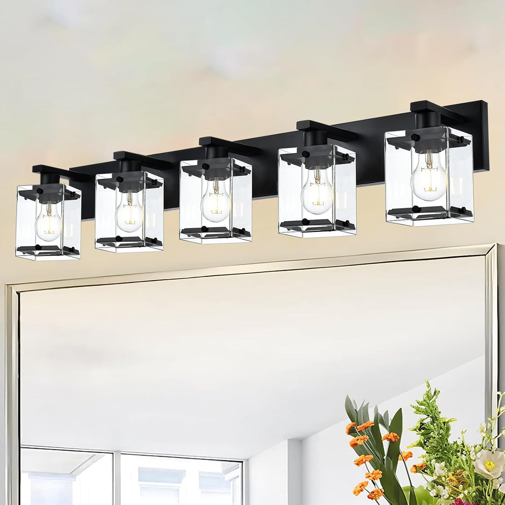 WINSHEN 5-Light Modern Vanity Lighting, E26 Bulb Base