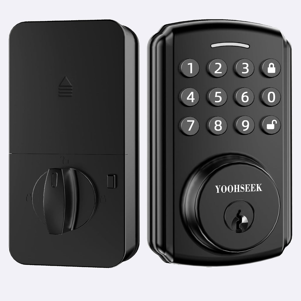 Electronic Keypad Deadbolt, Keyless Entry Door Lock,Keyless Deadbolt for Bedroom,Closet, Storage Room,Back Side Door,Residential Interior Doors, Apartments&Rental Houses,Easy Install,Black