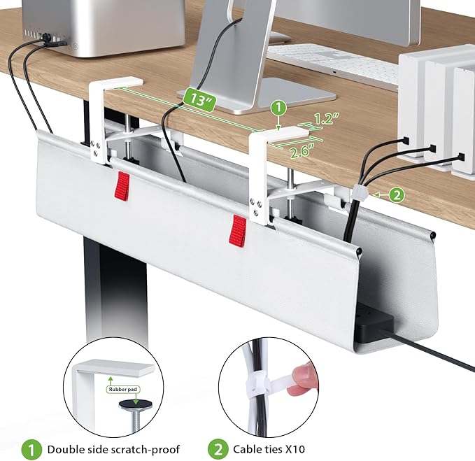 KEEGH No Drill Under Desk Cable Management Tray
