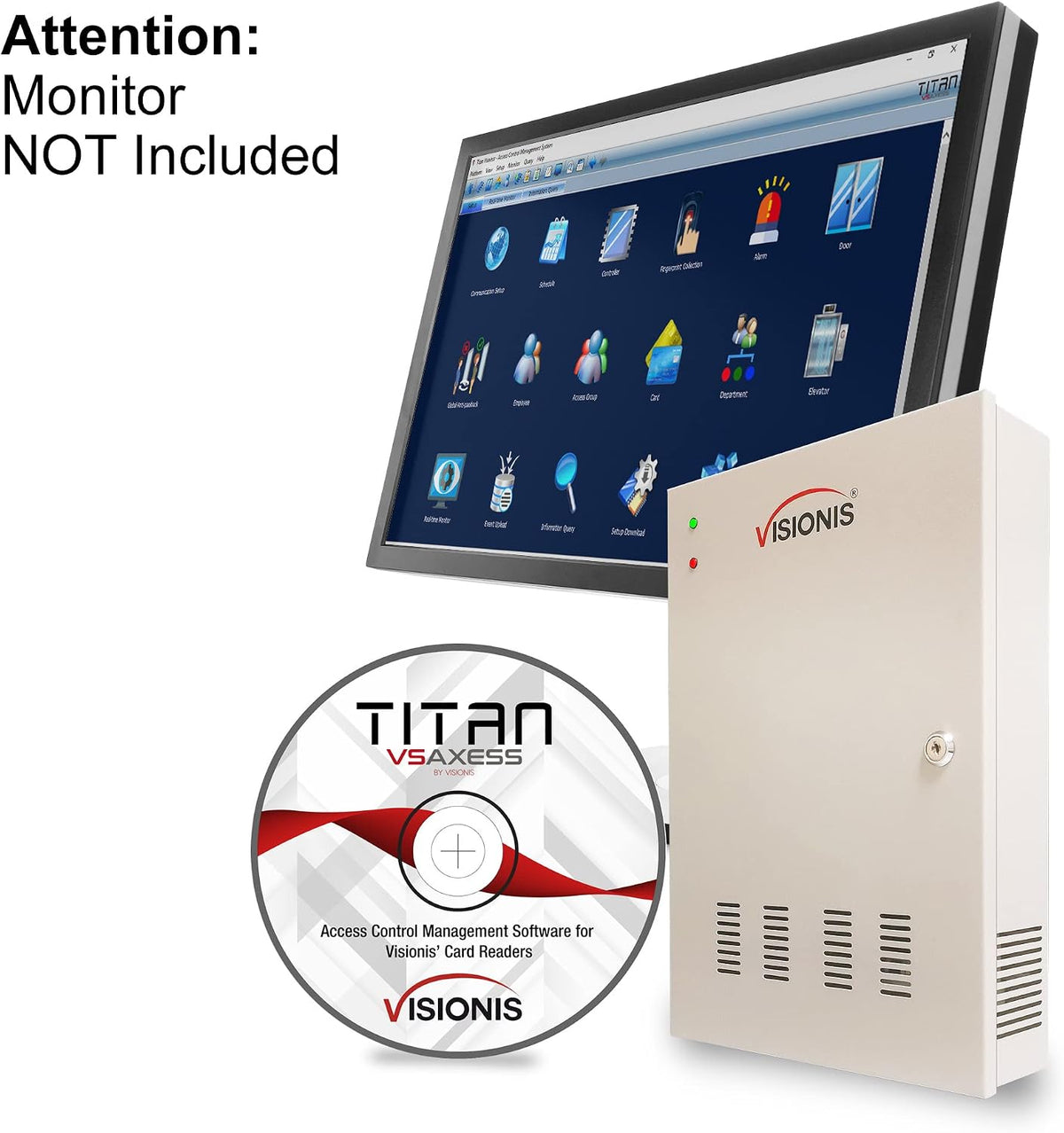 visionis 4 door network access control panel, tcp/ip on a desk or shelf