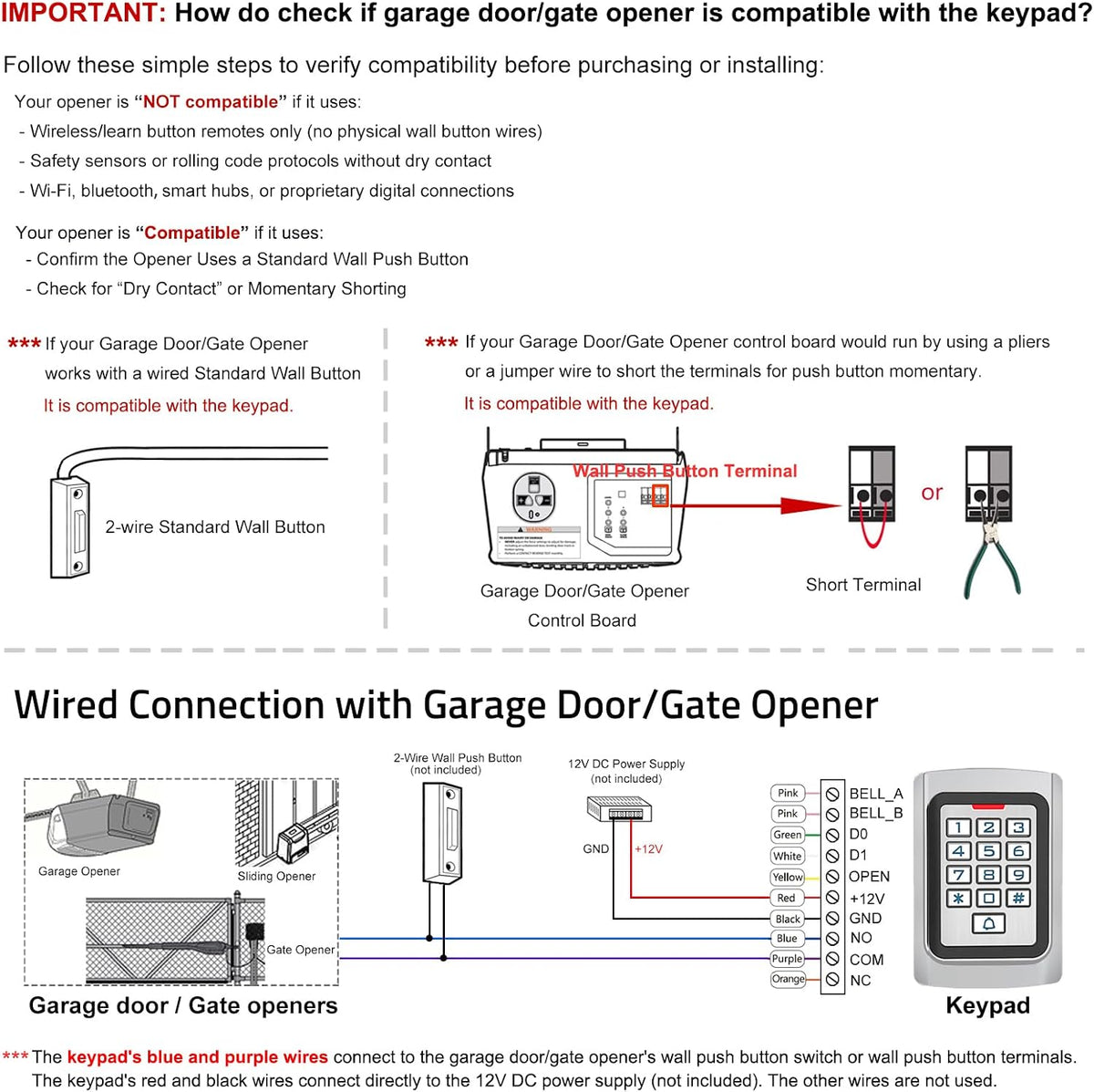 universal wired access control keypad, pin code &, close-up detail