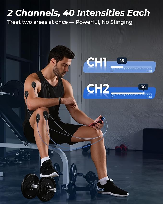 KingPavonini 4-IN-1 TENS Unit Muscle Stimulator, DIY & TENS & EMS & MASS