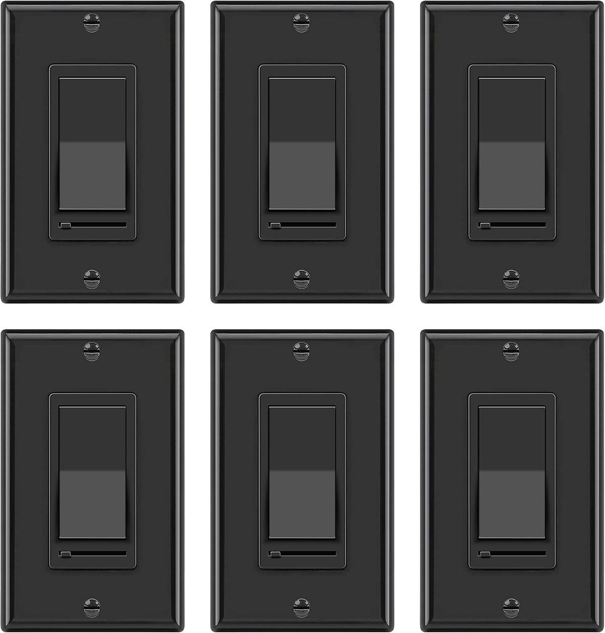 BESTTEN 6 Pack Dimmer Wall Light Switch, Compatible