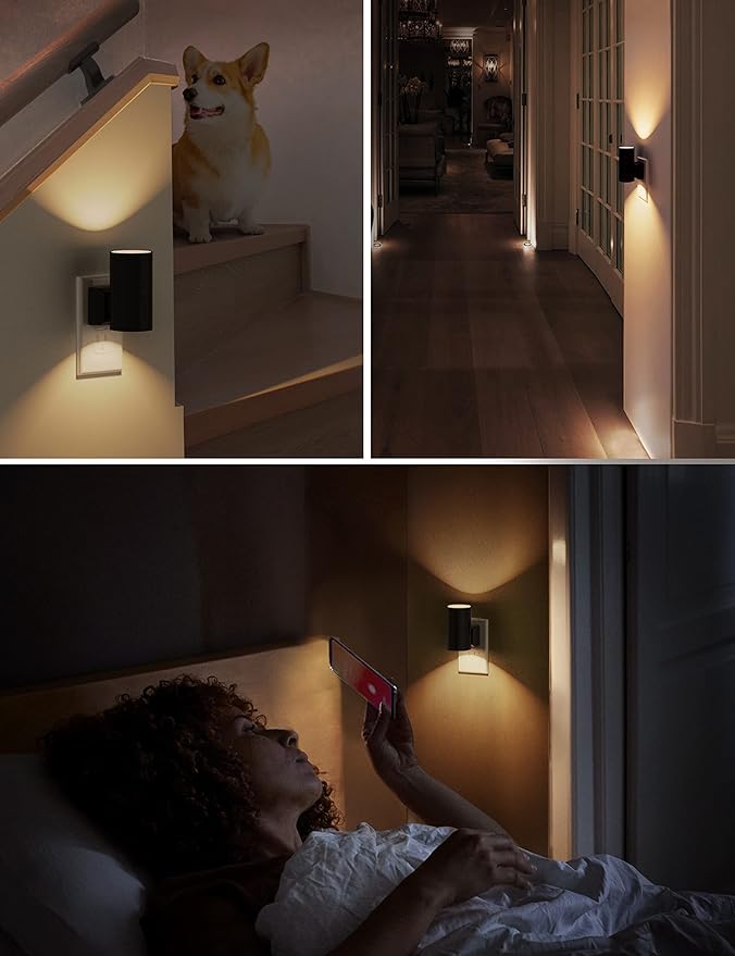 L LOHAS LED Night Light Plug in, 4 Pack, Dimmable Night Lights Plug into Wall