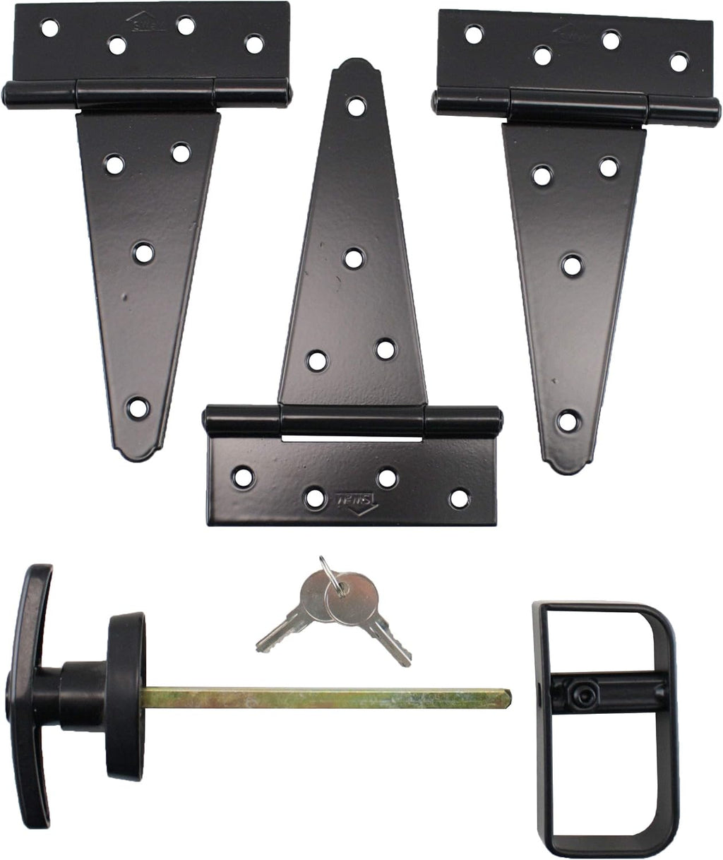 Shed Windows and More Single Door Hardware Kit (6" Hinge), T Handle and Screws