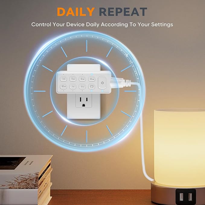 TOPELER Countdown Digital Timer Outlet, Plug-in Timer (4 Pack)